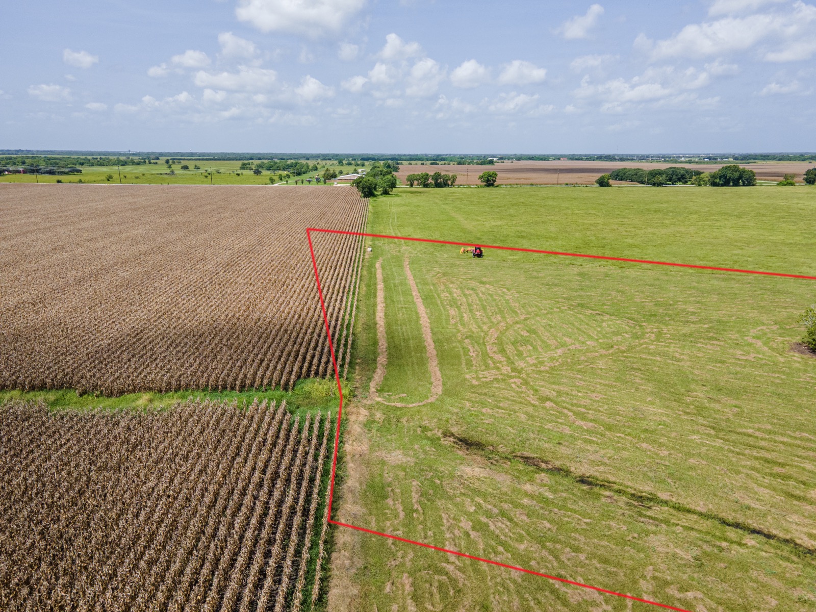 Randon School Road Acreage, aerial with tract boundary