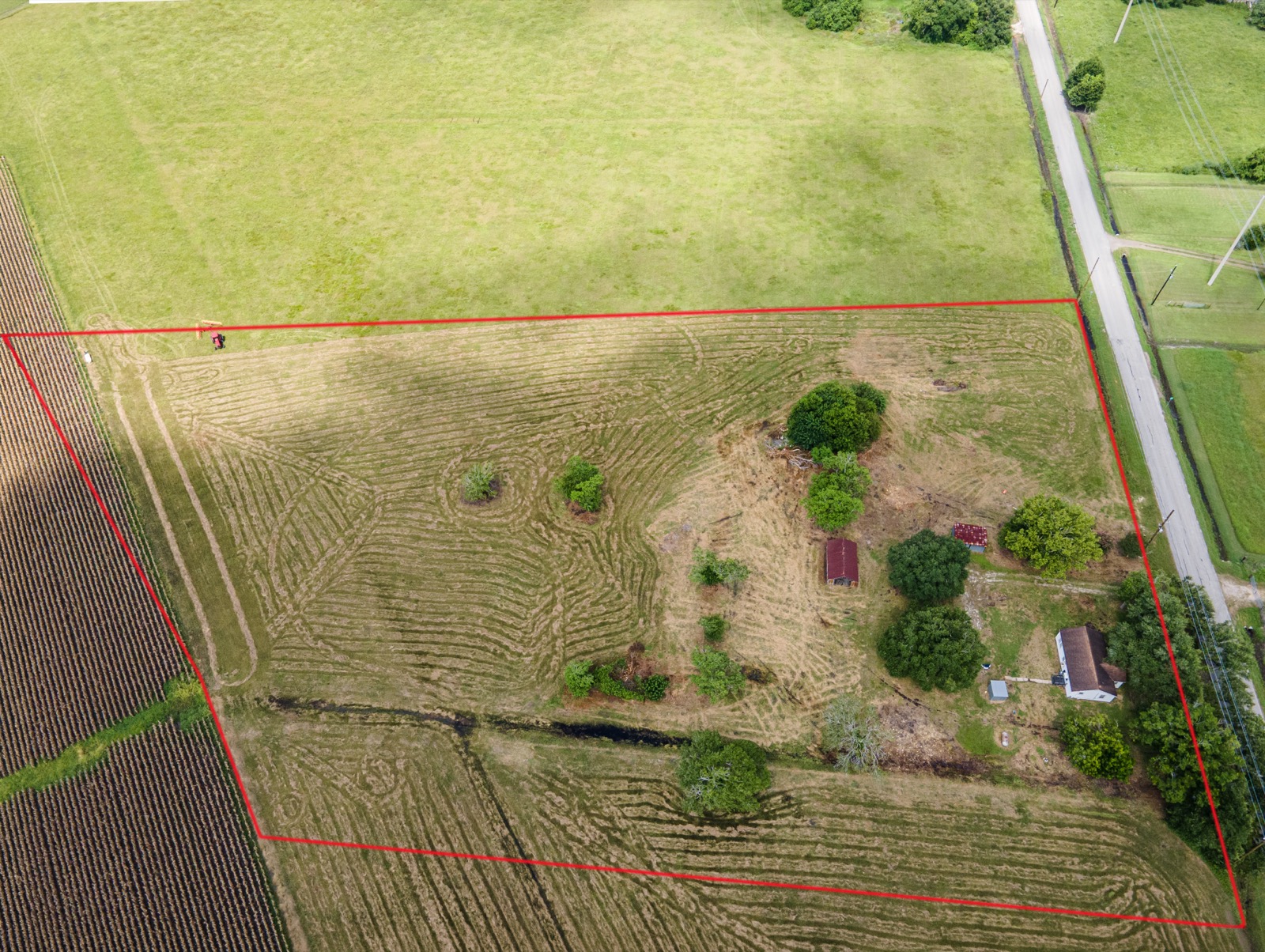 Randon School Road Acreage, aerial view of the 7-acre tract