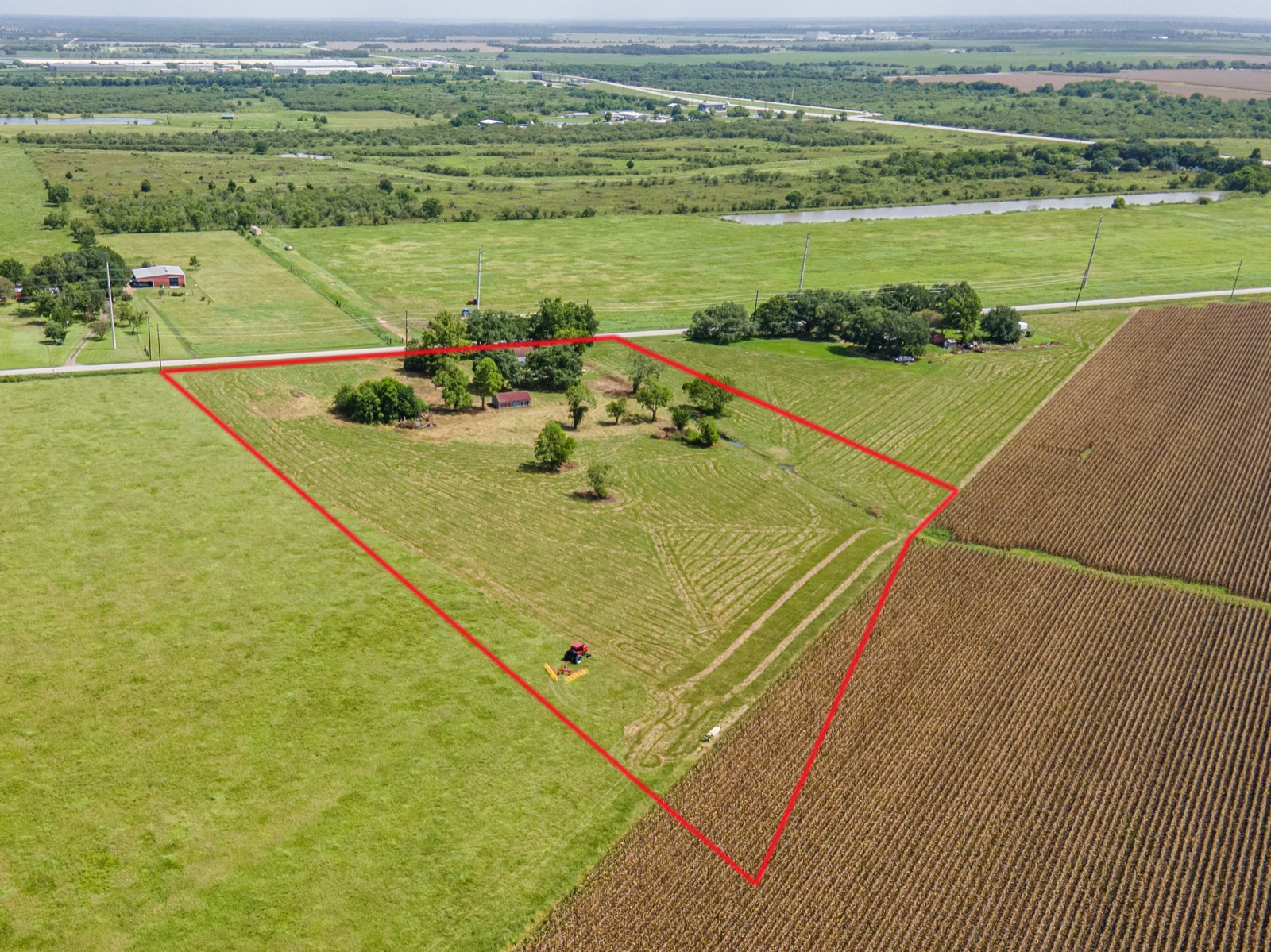 Randon School Road Acreage, aerial toward road frontage